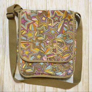 Bongo Starry Design with Peace Embroidered Messenger Bag